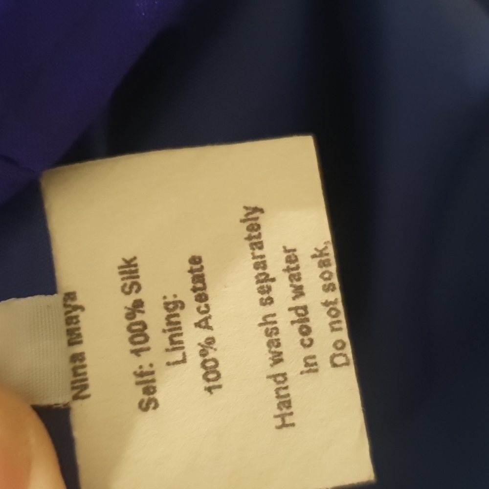 Nina Maya Size 8 Silk Dress Blue Purple - Picture 10 of 10
